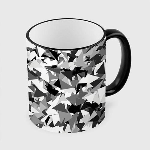Кружка цветная Городской серый камуфляж / 3D-Черный кант – фото 1