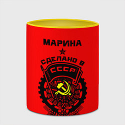Кружка 3D Марина: сделано в СССР, цвет: 3D-белый + желтый — фото 2