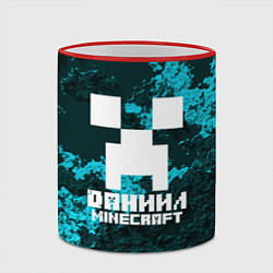 Кружка 3D Даниил в стиле Minecraft, цвет: 3D-красный кант — фото 2