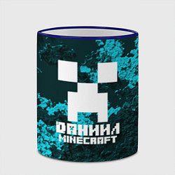 Кружка 3D Даниил в стиле Minecraft, цвет: 3D-синий кант — фото 2
