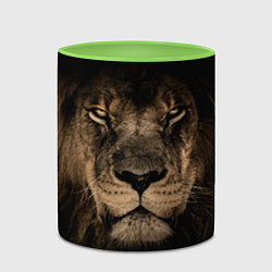 Кружка 3D Львиный взгляд, цвет: 3D-белый + светло-зеленый — фото 2