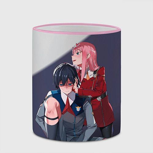 Кружка цветная Darling in the FranXX / 3D-Розовый кант – фото 2