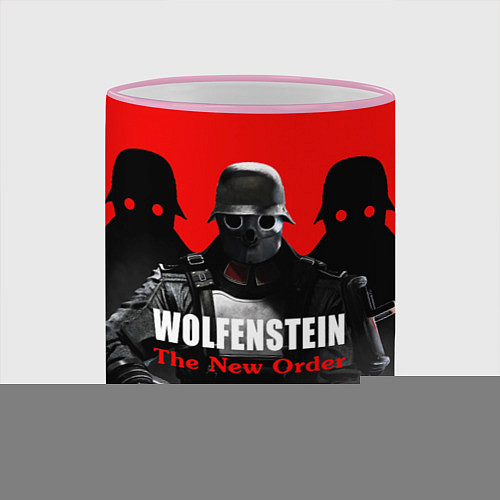 Кружка цветная Wolfenstein: The New Order / 3D-Розовый кант – фото 2