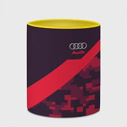 Кружка 3D Audi: Red Pixel, цвет: 3D-белый + желтый — фото 2