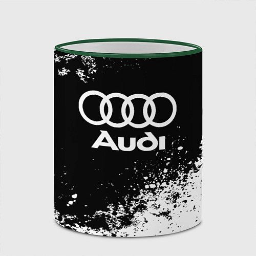 Кружка цветная Audi: Black Spray / 3D-Зеленый кант – фото 2
