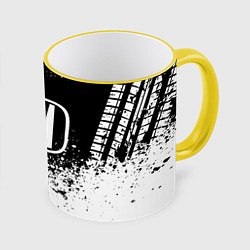 Кружка 3D Honda: Black Spray, цвет: 3D-желтый кант