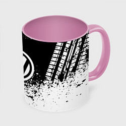 Кружка 3D Volkswagen: Black Spray, цвет: 3D-белый + розовый