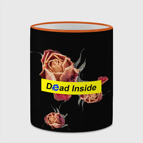 Кружка цветная Dead Inside / 3D-Оранжевый кант – фото 2