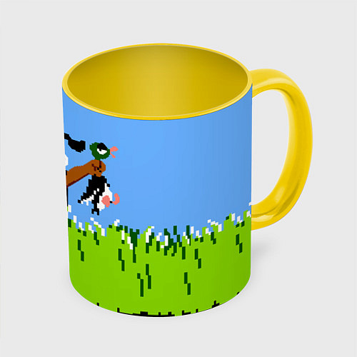 Кружка цветная Duck Hunt / 3D-Белый + желтый – фото 1