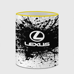 Кружка 3D Lexus: Black Spray, цвет: 3D-желтый кант — фото 2