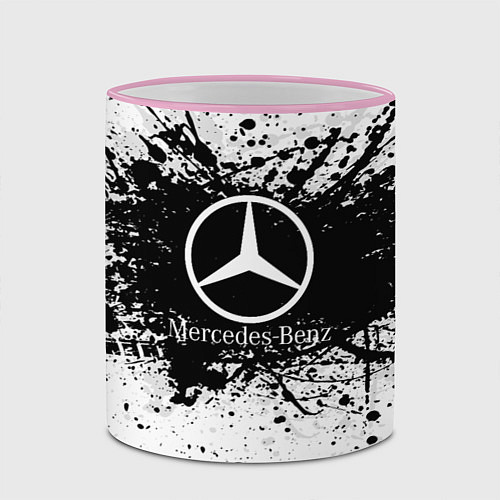 Кружка цветная Mercedes-Benz: Black Spray / 3D-Розовый кант – фото 2