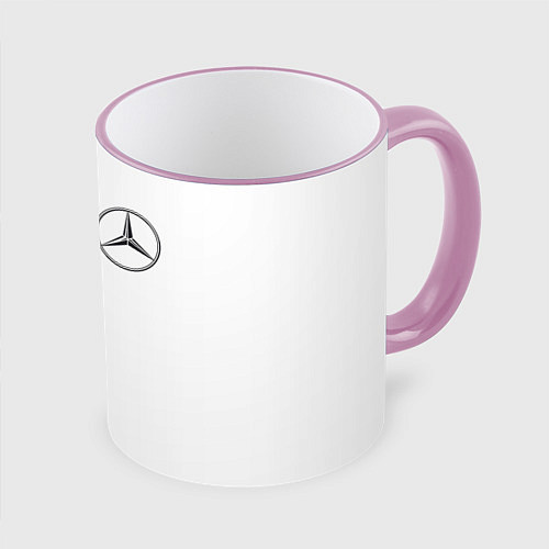 Кружка цветная Mercedes B&W / 3D-Розовый кант – фото 1