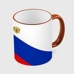 Кружка 3D Russia: Geometry Tricolor, цвет: 3D-оранжевый кант