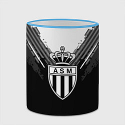 Кружка 3D FC Monaco: Black Style, цвет: 3D-небесно-голубой кант — фото 2