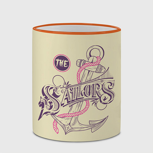Кружка цветная The Sailors / 3D-Оранжевый кант – фото 2