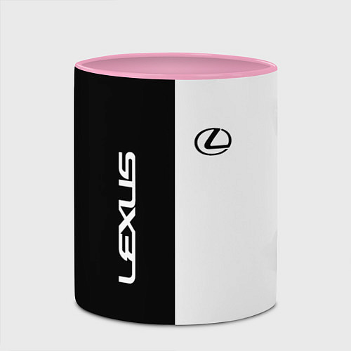 Кружка цветная Lexus: Black & White / 3D-Белый + розовый – фото 2