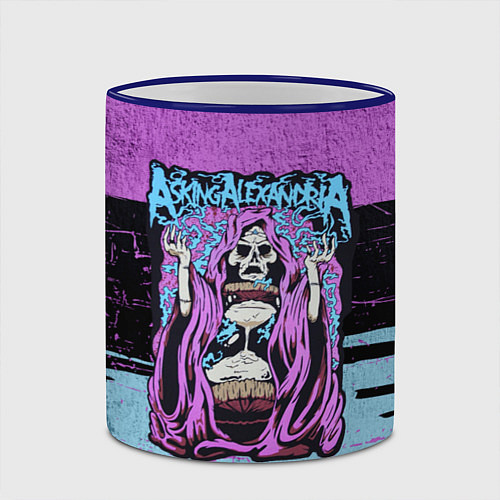 Кружка цветная Asking Alexandria: Purple Death / 3D-Синий кант – фото 2