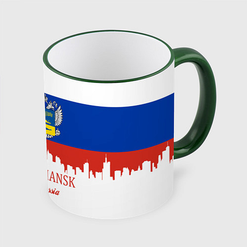 Кружка цветная Murmansk: Russia / 3D-Зеленый кант – фото 1