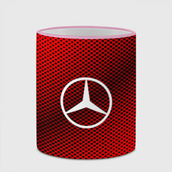 Кружка 3D Mercedes: Red Carbon, цвет: 3D-розовый кант — фото 2