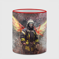 Кружка 3D Пожарный ангел цвета 3D-красный кант — фото 2