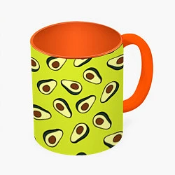 Кружка 3D Стиль авокадо, цвет: 3D-белый + оранжевый