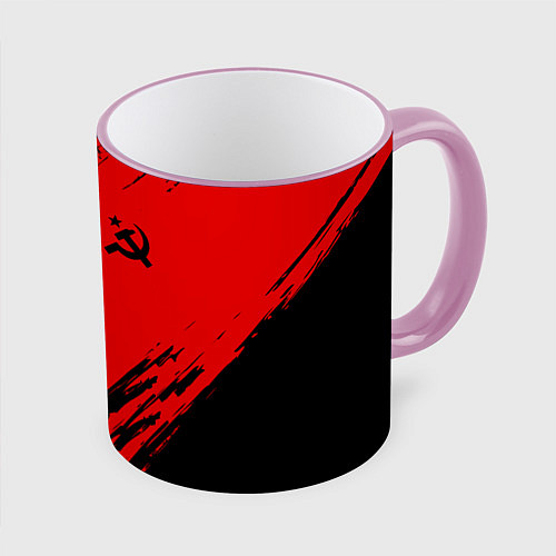 Кружка цветная USSR: Red Patriot / 3D-Розовый кант – фото 1