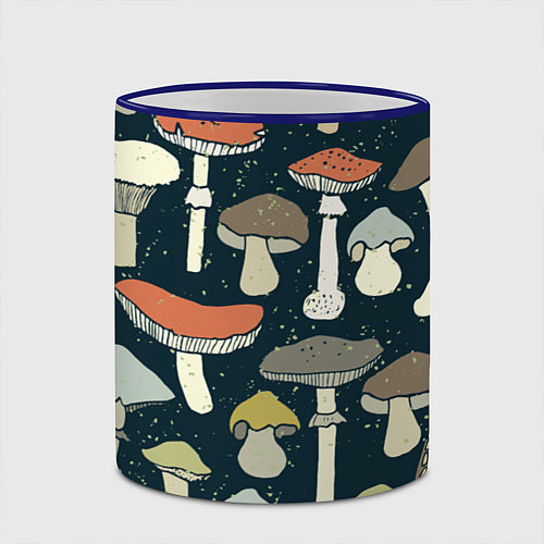 Кружка цветная Грибной лес / 3D-Синий кант – фото 2