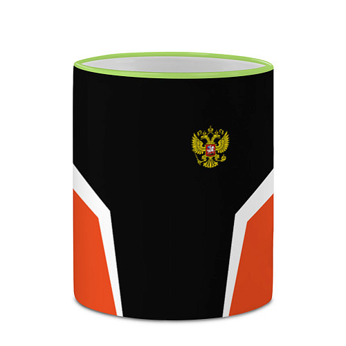 Кружка цветная Russia: Orange Sport / 3D-Светло-зеленый кант – фото 2