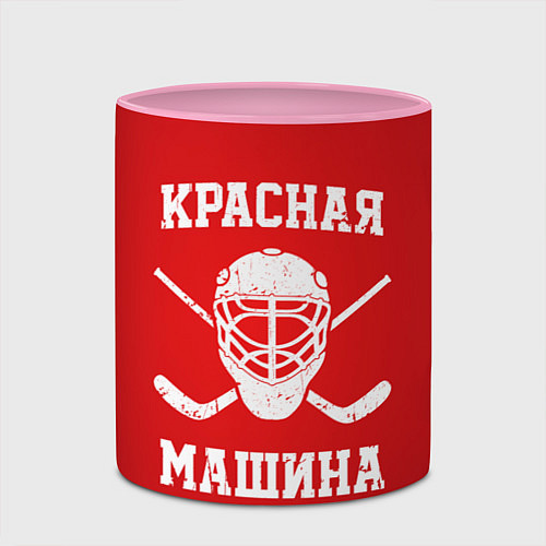 Кружка цветная Красная машина / 3D-Белый + розовый – фото 2