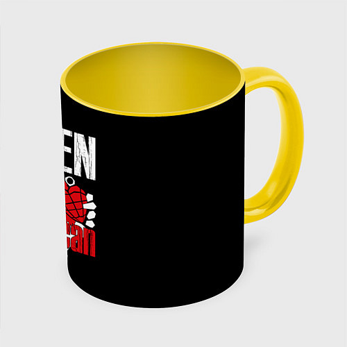 Кружка цветная Green Day: American Idiot / 3D-Белый + желтый – фото 1