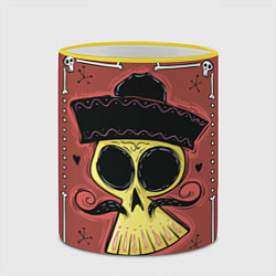 Кружка 3D Dia de los Muertos, цвет: 3D-желтый кант — фото 2