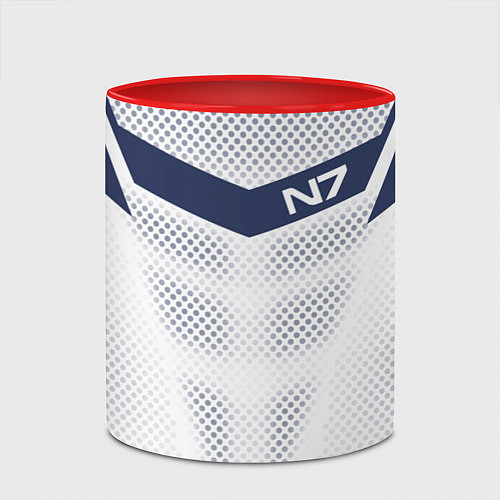 Кружка цветная N7: White Armor / 3D-Белый + красный – фото 2
