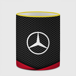 Кружка 3D Mercedes Benz: Grey Carbon, цвет: 3D-желтый кант — фото 2