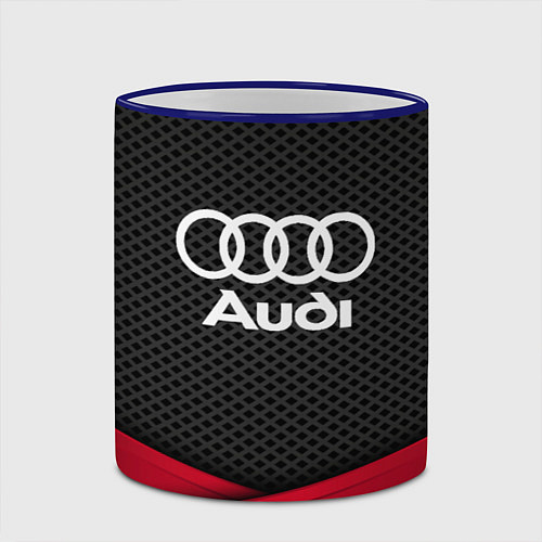Кружка цветная Audi: Grey Carbon / 3D-Синий кант – фото 2