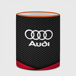 Кружка 3D Audi: Grey Carbon, цвет: 3D-оранжевый кант — фото 2