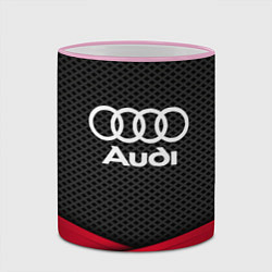 Кружка 3D Audi: Grey Carbon, цвет: 3D-розовый кант — фото 2