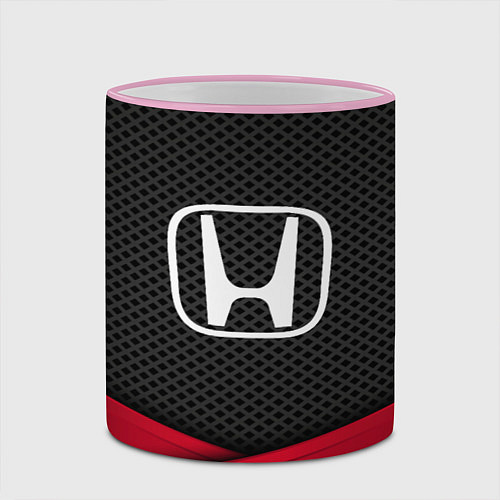 Кружка цветная Honda: Grey Carbon / 3D-Розовый кант – фото 2