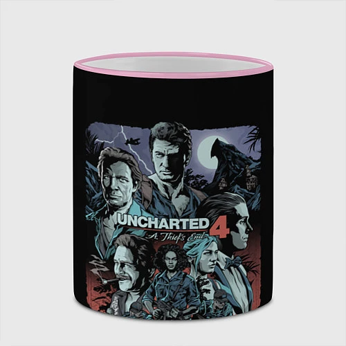 Кружка цветная Uncharted 4 / 3D-Розовый кант – фото 2
