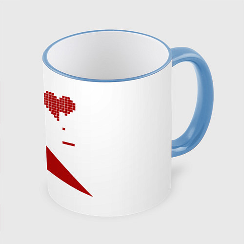 Кружка цветная Игра в сердца / 3D-Небесно-голубой кант – фото 1