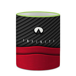 Кружка 3D Infiniti: Red Carbon, цвет: 3D-светло-зеленый кант — фото 2