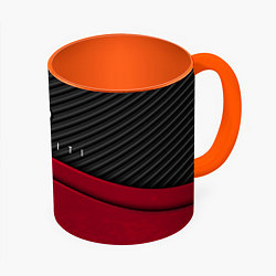 Кружка 3D Infiniti: Red Carbon, цвет: 3D-белый + оранжевый