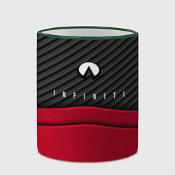Кружка 3D Infiniti: Red Carbon, цвет: 3D-зеленый кант — фото 2