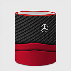 Кружка 3D Mercedes Benz: Red Carbon, цвет: 3D-красный кант — фото 2