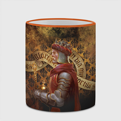 Кружка цветная Kingdom Come: Charles IV / 3D-Оранжевый кант – фото 2