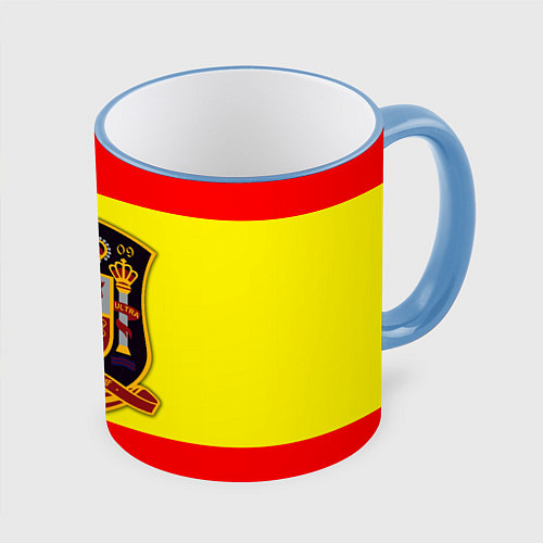 Кружка цветная Сборная Испании / 3D-Небесно-голубой кант – фото 1