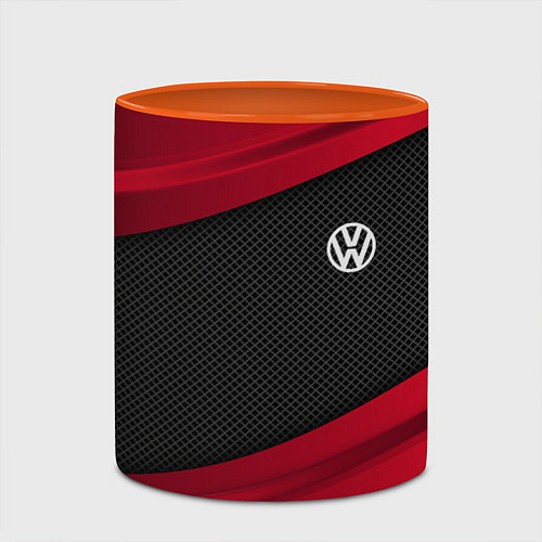 Кружка цветная Volkswagen: Red Sport / 3D-Белый + оранжевый – фото 2