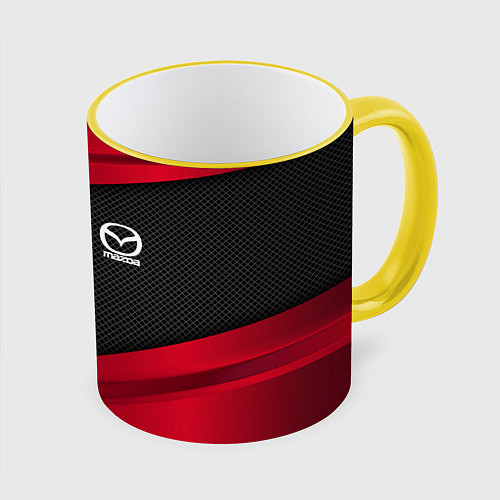 Кружка цветная Mazda: Red Sport / 3D-Желтый кант – фото 1