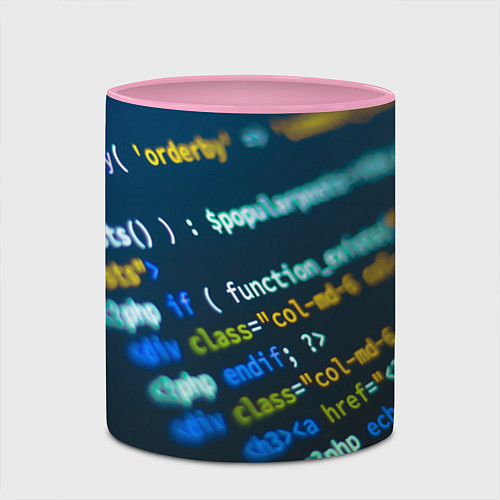 Кружка цветная Programming Collection / 3D-Белый + розовый – фото 2