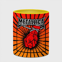 Кружка 3D Metallica Fist, цвет: 3D-белый + желтый — фото 2