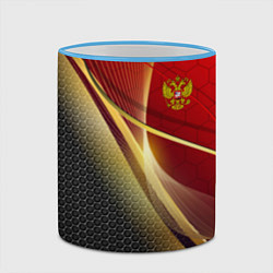Кружка 3D RUSSIA SPORT: Gold Collection, цвет: 3D-небесно-голубой кант — фото 2